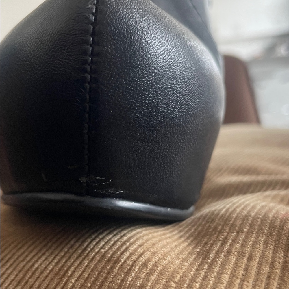 Black Wedge Ankle Boots with Rear Zip - Women - Size 7.5 - Picture 16 of 16